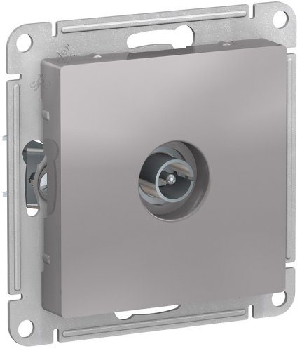 Розетка TV Коннектор без рамки Systeme Electric AtlasDesign 1-м. алюминий фото Розетка TV Коннектор без рамки Systeme Electric AtlasDesign 1-м. алюминий картинка